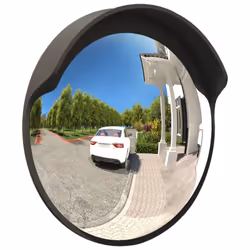 vidaXL Convex Traffic Mirror PC Plastic Road Safety Black/Orange Multi Sizes - 60 cm