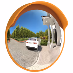 vidaXL Outdoor Convex Traffic Mirror Orange Ã30 cm Polycarbonate Road Mirror - Additional view 2