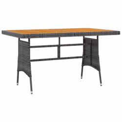 vidaXL Outdoor Dining Set Poly Rattan Garden Table Chair Black/Grey 5/7 Piece - grey, 5 piece - Additional view 5
