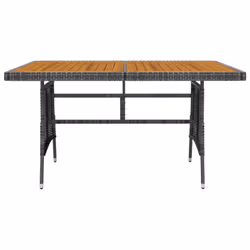 vidaXL Outdoor Dining Set Poly Rattan Garden Table Chair Black/Grey 5/7 Piece - grey, 5 piece - Additional view 6