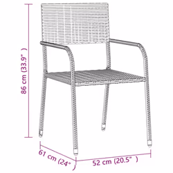 vidaXL Outdoor Dining Set Poly Rattan Garden Table Chair Black/Grey 7/9 Piece - grey, 9 piece