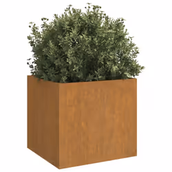 vidaXL Planter Raised Garden Bed Plant Pot Flower Pot Grey Weathering Steel - 32 x 30 x 29 cm/ 2 pcs