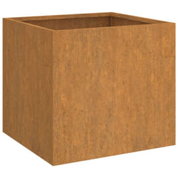 vidaXL Planter Raised Garden Bed Plant Pot Flower Pot Grey Weathering Steel - 49 x 47 x 46 cm/ 1 pcs