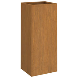 vidaXL Planter Raised Garden Bed Plant Pot Flower Pot Grey Weathering Steel - 32 x 27.5 x 75 cm/ 1 pcs
