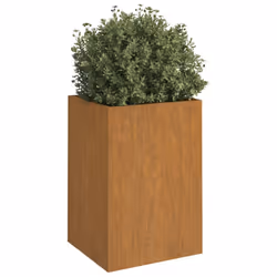 vidaXL Planter Raised Garden Bed Plant Pot Flower Pot Grey Weathering Steel - 52 x 48 x 75 cm/ 1 pcs - Additional view 2