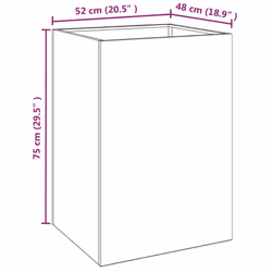 vidaXL Planter Raised Garden Bed Plant Pot Flower Pot Grey Weathering Steel - 52 x 48 x 75 cm/ 1 pcs - Additional view 3