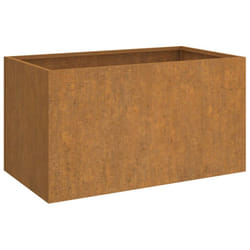 vidaXL Planter Raised Garden Bed Plant Pot Flower Pot Grey Weathering Steel - 62 x 40 x 39 cm/ 1 pcs