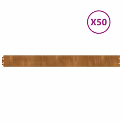 vidaXL Lawn Edgings Garden Edging Outdoor Grass Border Flexible Corten steel - 10 x 103 cm/ 50 pcs