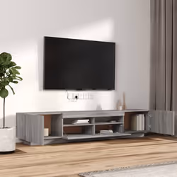 vidaXL TV Cabinet with LED Lights TV Stand Media Unit Furniture Multi Colours - Grey sonoma - Additional view 6