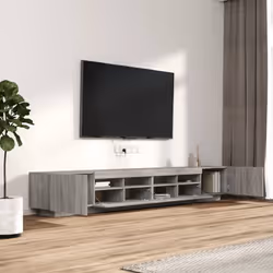 vidaXL TV Cabinet with LED Lights TV Stand Media Unit Furniture Multi Colours - Grey sonoma - Additional view 6