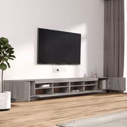 vidaXL TV Cabinet with LED Lights TV Stand Unit Stereo Cabinet Multi Colours - Grey sonoma - Additional view 6