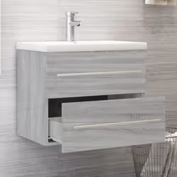 vidaXL Sink Cabinet with Built-in Basin Grey Sonoma Engineered Wood Sink Unit - Additional view 2