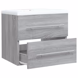 vidaXL Sink Cabinet with Built-in Basin Grey Sonoma Engineered Wood Sink Unit - Additional view 6