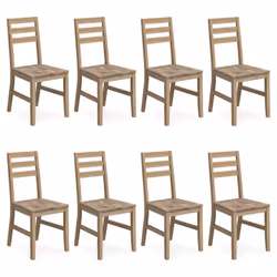 vidaXL 8x Solid Wood Acacia Dining Chairs Kitchen Wooden Dining Room Chair