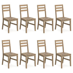 vidaXL 8x Solid Wood Acacia Dining Chairs Kitchen Wooden Dining Room Chair