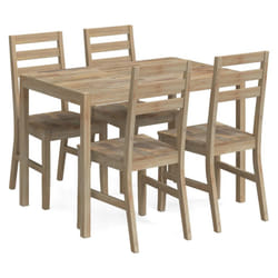 vidaXL Solid Wood Acacia Dining Set Table Outdoor Dinette Chair 5/7 Piece - 5 piece