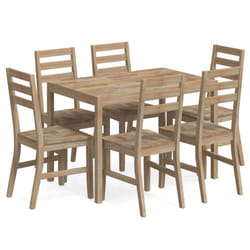 vidaXL Solid Wood Acacia Dining Set Table Outdoor Dinette Chair 5/7 Piece - 7 piece