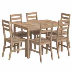 vidaXL Solid Wood Acacia Dining Set Table Outdoor Dinette Chair 5/7 Piece - 7 piece