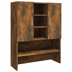 vidaXL Washing Machine Cabinet Smoked Oak Engineered Wood Bathroom Cupboard - Additional view 6