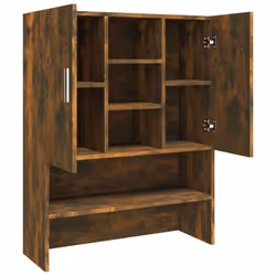 vidaXL Washing Machine Cabinet Smoked Oak Engineered Wood Bathroom Cupboard - Additional view 7