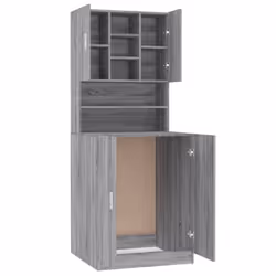 vidaXL Washing Machine Cabinet Grey Sonoma Engineered Wood Bathroom Cupboard - Additional view 5