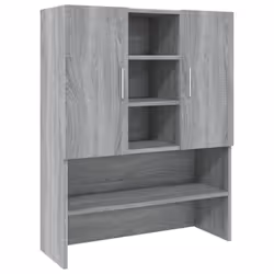 vidaXL Washing Machine Cabinet Grey Sonoma Engineered Wood Bathroom Cupboard - Additional view 6
