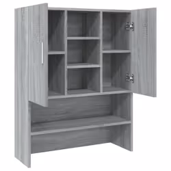 vidaXL Washing Machine Cabinet Grey Sonoma Engineered Wood Bathroom Cupboard - Additional view 7