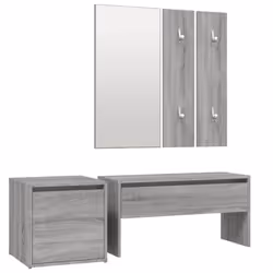 vidaXL Hallway Furniture Set Engineered Wood Hall Bench Rack Multi Colours - Grey sonoma