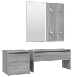 vidaXL Hallway Furniture Set Engineered Wood Hall Bench Rack Multi Colours - Grey sonoma