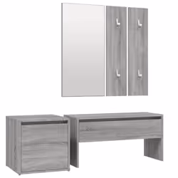 vidaXL Hallway Furniture Set Engineered Wood Hall Bench Rack Multi Colours - Grey sonoma