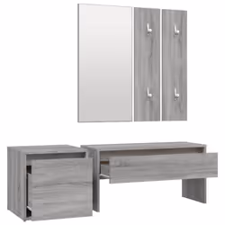 vidaXL Hallway Furniture Set Engineered Wood Hall Bench Rack Multi Colours - Grey sonoma - Additional view 5