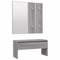 vidaXL Hallway Furniture Set Engineered Wood Hall Bench Rack Multi Colours - Grey sonoma - Additional view 6