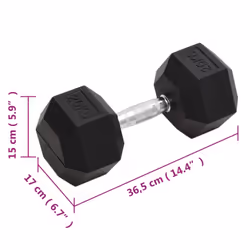 vidaXL Dumbbell Cast Iron Hex Dumbbell Free Weight Plate Fitness Multi Models - 1x 20 kg