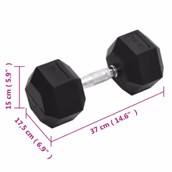 vidaXL Dumbbell Cast Iron Hex Dumbbell Free Weight Plate Fitness Multi Models - 1x 22.5 kg - Additional view 6