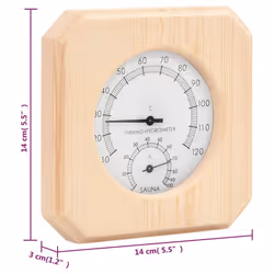 vidaXL Solid Wood Pine 2 in 1 Sauna Hygrothermograph&Sand Timer Set Hourglass - Additional view 10