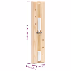 vidaXL Solid Wood Pine 2 in 1 Sauna Hygrothermograph&Sand Timer Set Hourglass - Additional view 11