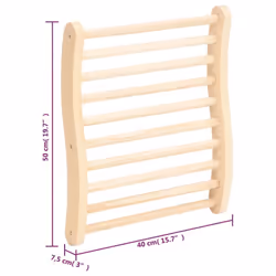 vidaXL Solid Wood Pine S-Shape Sauna Backrest Wooden Sauna Bench Backrest