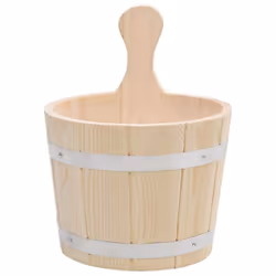 vidaXL Solid Wood Pine Sauna Bucket and Ladle Set Wooden Sauna Bowl and Scoop