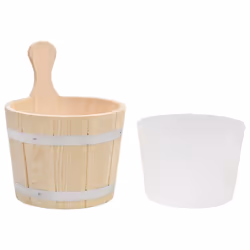 vidaXL Solid Wood Pine Sauna Bucket and Ladle Set Wooden Sauna Bowl and Scoop - Additional view 4