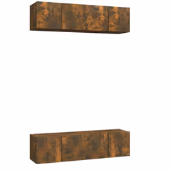 ) vidaXL 4x Wall TV Cabinets Media Unit Furniture Multi Colours Multi Sizes - Smoked oak, 60 x 30 x 30 cm (W x D x H - Additional view 2