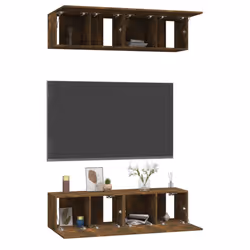 ) vidaXL 4x Wall TV Cabinets Media Unit Furniture Multi Colours Multi Sizes - Smoked oak, 60 x 30 x 30 cm (W x D x H - Additional view 3