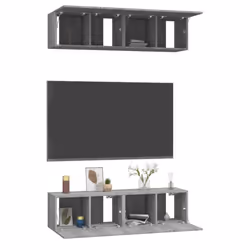 ) vidaXL 4x Wall TV Cabinets Media Unit Furniture Multi Colours Multi Sizes - Grey sonoma, 60 x 30 x 30 cm (W x D x H - Additional view 3