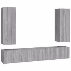 ) vidaXL TV Cabinet Set Engineered Wood Media Unit Multi Colours/Sizes 4/5 Piece - Grey sonoma, 30.5 x 30 x 90 cm (W x D x H