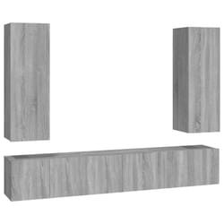 ) vidaXL TV Cabinet Set Engineered Wood Media Unit Multi Colours/Sizes 4/5 Piece - Grey sonoma, 30.5 x 30 x 90 cm (W x D x H