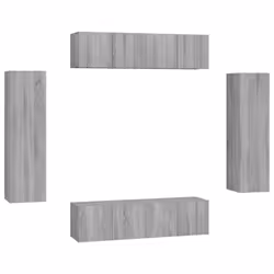 vidaXL TV Cabinet Set Engineered Wood TV Unit Multi Colours/Sizes 4/6/10 Piece - grey sonoma, 6 pcs