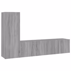 vidaXL TV Cabinet Set TV Console Media Unit TV Unit Cupboard Engineered Wood - Grey sonoma