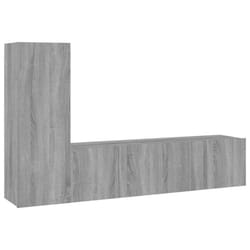 vidaXL TV Cabinet Set TV Console Media Unit TV Unit Cupboard Engineered Wood - Grey sonoma