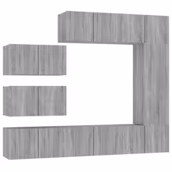 vidaXL TV Cabinet Set Engineered Wood TV Stand Multi Colours/Sizes 6/7/8 Piece - grey sonoma