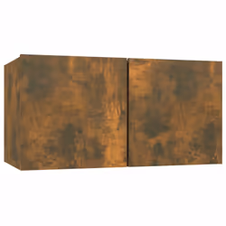 vidaXL TV Cabinet Set Engineered Wood Multi Colours 100x30x30 cm/60x30x30 cm - smoked oak - Additional view 4