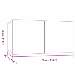 vidaXL TV Cabinet Set Engineered Wood Multi Colours 100x30x30 cm/60x30x30 cm - smoked oak - Additional view 9